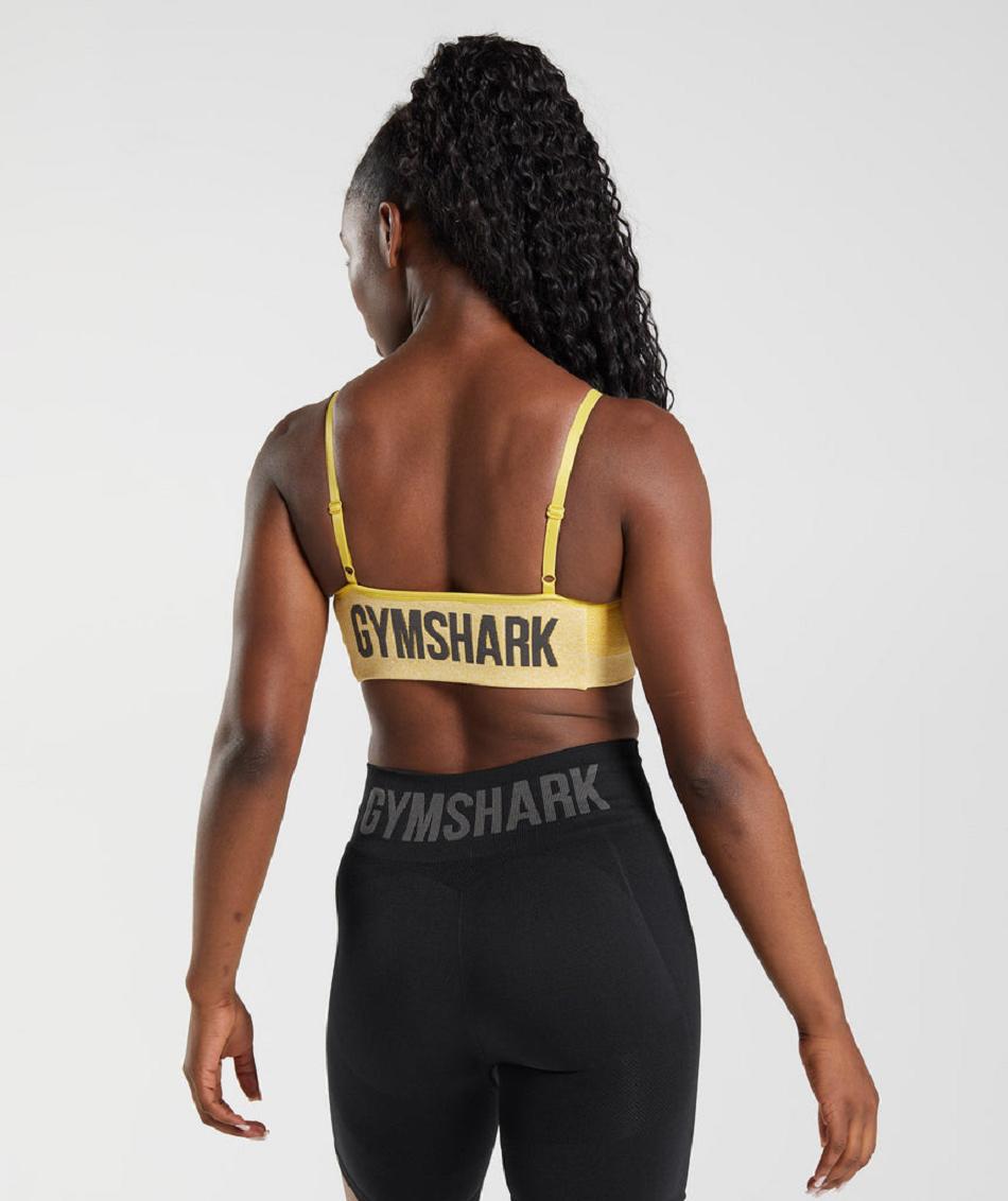 Staniki Sportowe Damskie Gymshark Flex Z Paskami Żółte Białe | PL 2930HAP